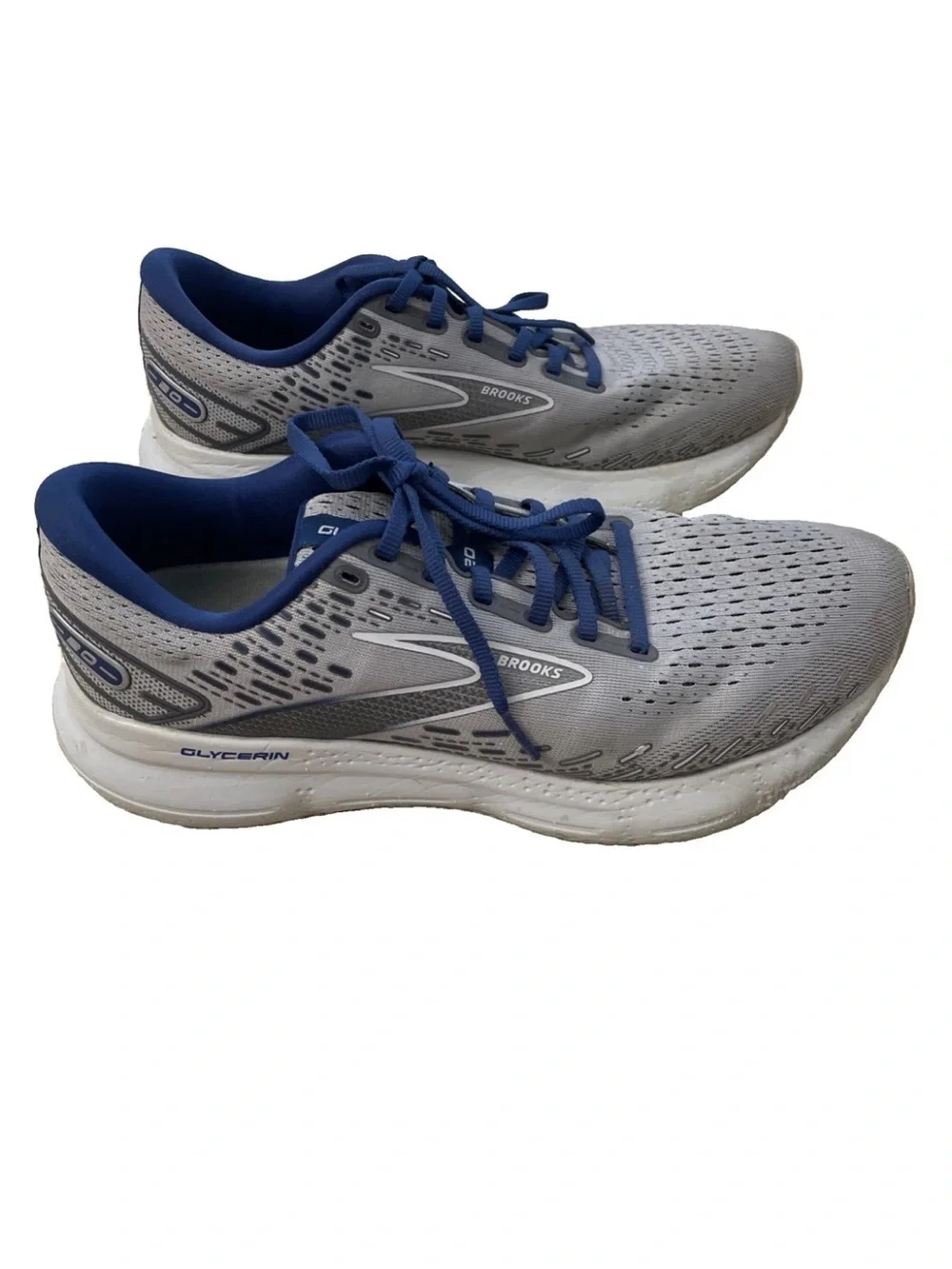 Brooks Glycerin 20 Men’s 9.5 D Gray/Blue Running Shoes Cushioned 1103821D070